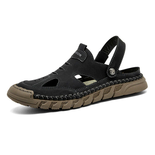 Sandalias ortopédicas de cuero premium para hombre, hechas a mano en cuero de plena flor