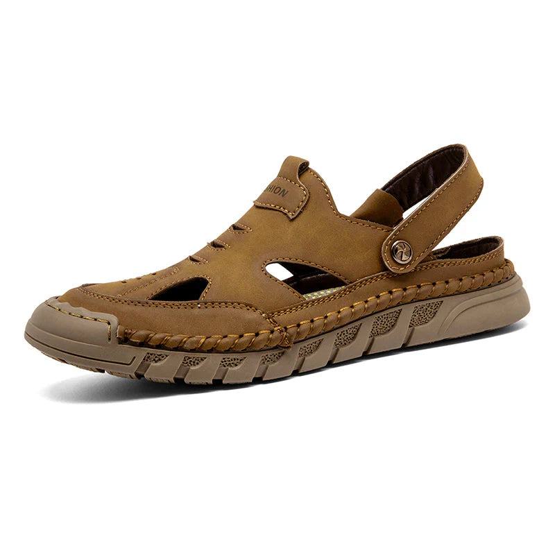 Sandalias ortopédicas de cuero premium para hombre, hechas a mano en cuero de plena flor