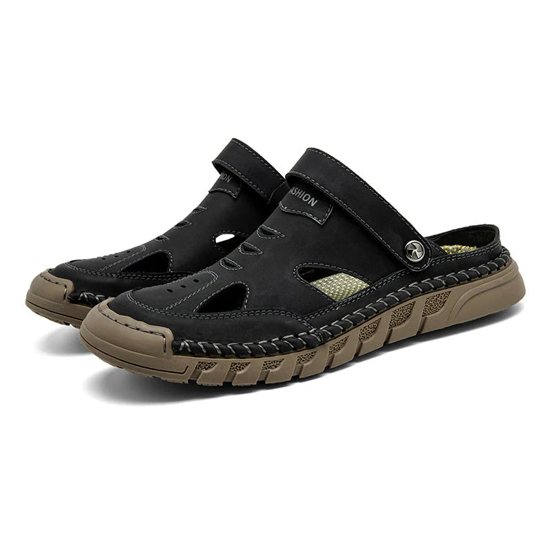 Sandalias ortopédicas de cuero premium para hombre, hechas a mano en cuero de plena flor