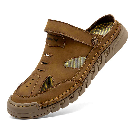 Sandalias ortopédicas de cuero premium para hombre, hechas a mano en cuero de plena flor